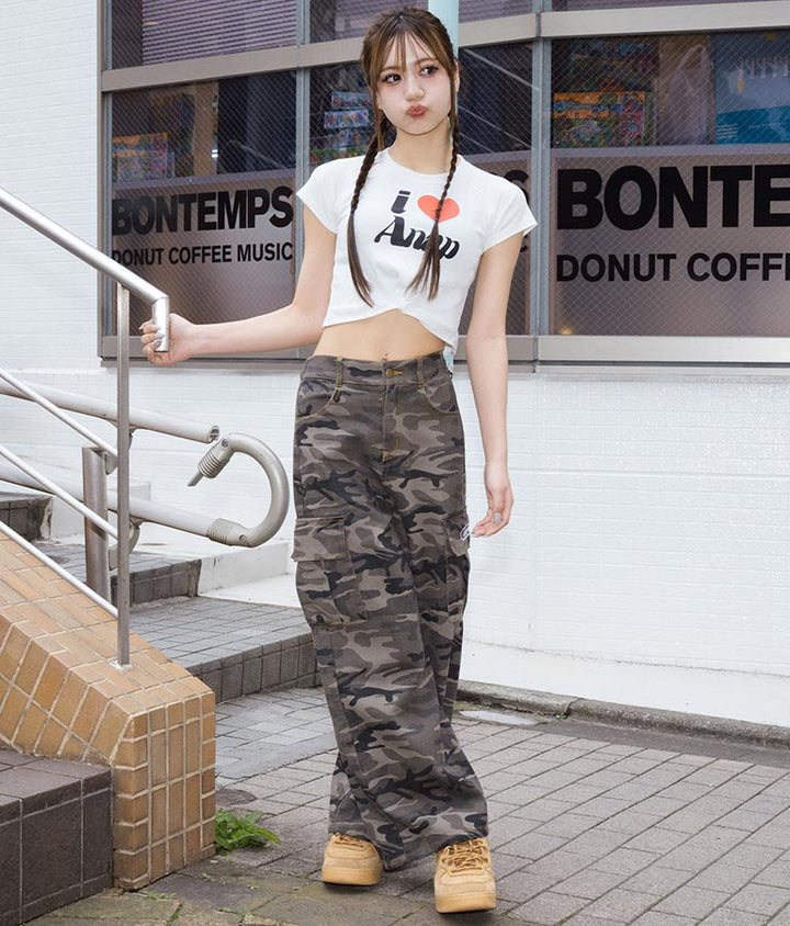 I LOVE ロゴ ウエスト クロス ミニ Tシャツ【キッズお揃い】 913-7642