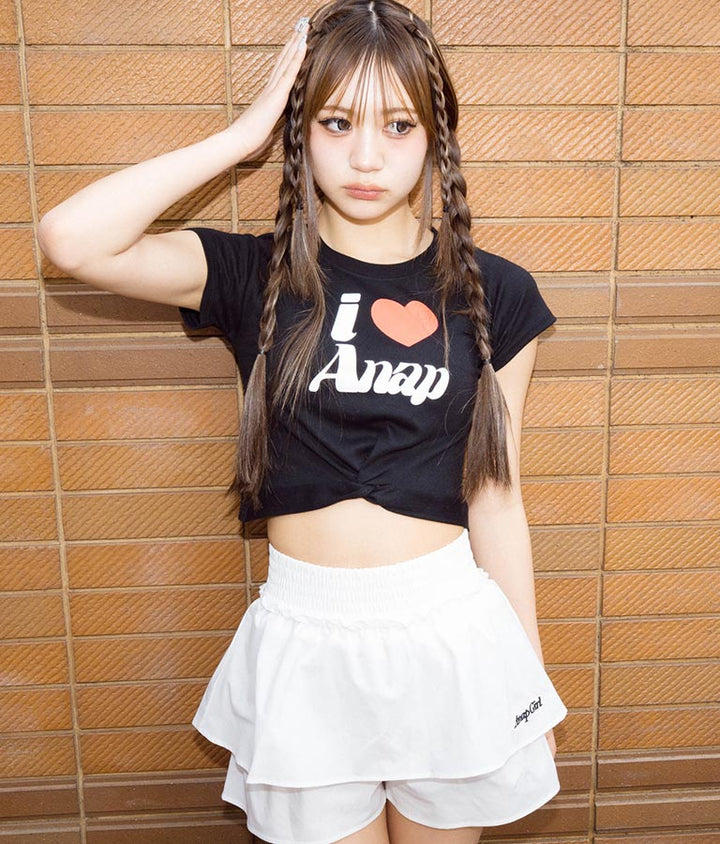 I LOVE ロゴ ウエスト クロス ミニ Tシャツ【キッズお揃い】 913-7642
