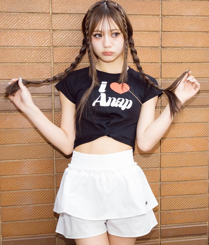 I LOVE ロゴ ウエスト クロス ミニ Tシャツ【キッズお揃い】 913-7642