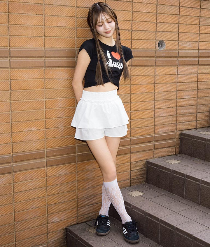 I LOVE ロゴ ウエスト クロス ミニ Tシャツ【キッズお揃い】 913-7642