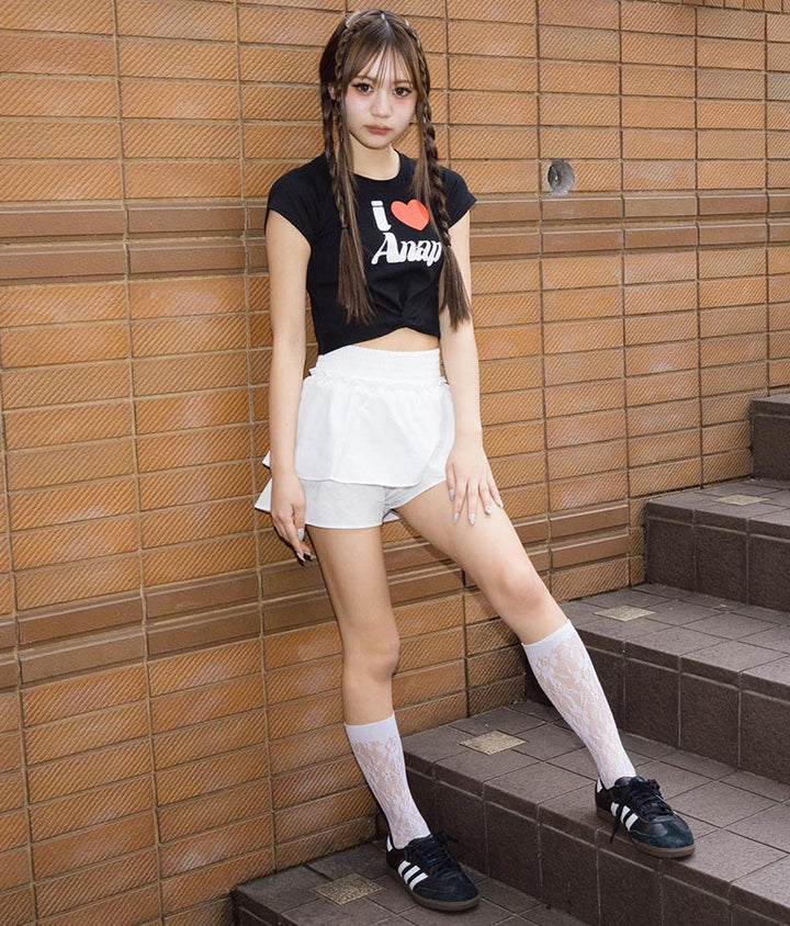I LOVE ロゴ ウエスト クロス ミニ Tシャツ【キッズお揃い】 913-7642