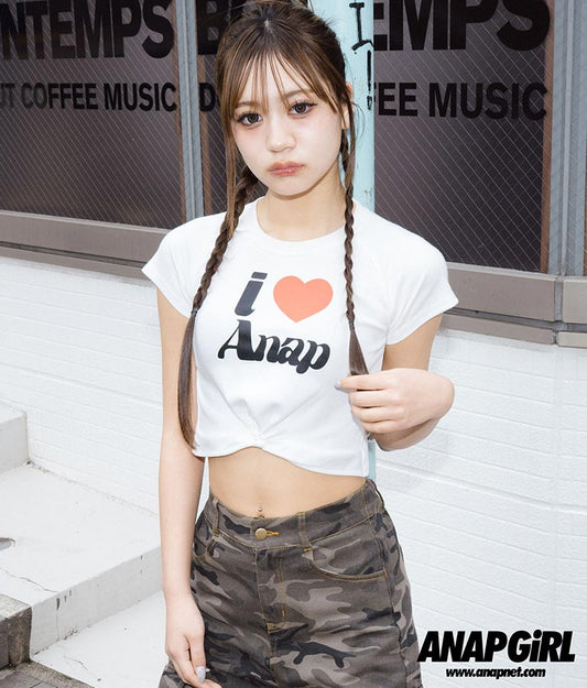 I LOVE ロゴ ウエスト クロス ミニ Tシャツ【キッズお揃い】 913-7642