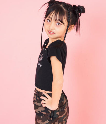 スクエアネック ラインストーン Tシャツ 423-3365