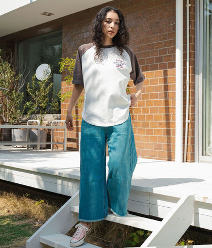 ラグラン 刺繍 ロゴ オーバーサイズ 半袖 Tシャツ 853-5931