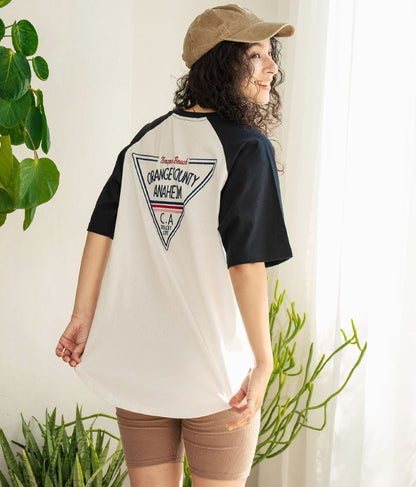 ラグラン 刺繍 ロゴ オーバーサイズ 半袖 Tシャツ 853-5931
