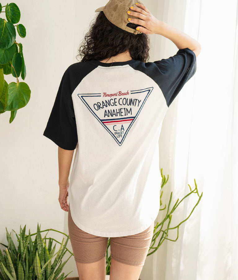 ラグラン 刺繍 ロゴ オーバーサイズ 半袖 Tシャツ 853-5931