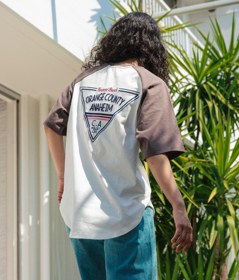 ラグラン 刺繍 ロゴ オーバーサイズ 半袖 Tシャツ 853-5931
