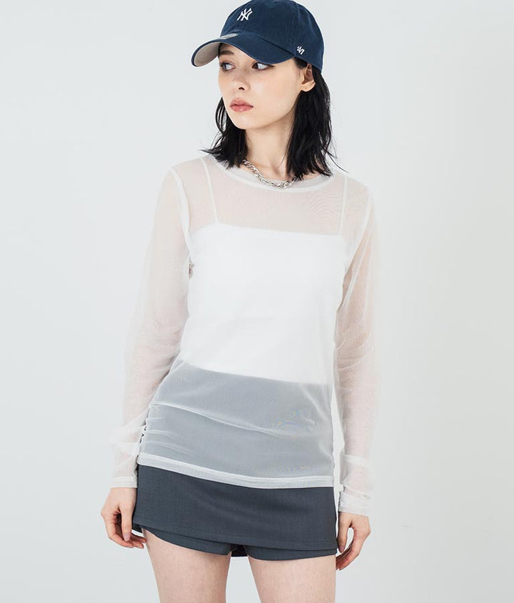 パワーメッシュ クルーネック ロングスリーブ Tシャツ 793-9230