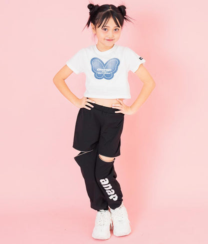 バタフライ デニム パッチ Tシャツ 423-3366