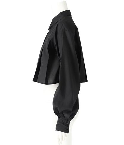 ボリュームスリーブ クロップド プリーツ シャツ ブラウス 793-9231