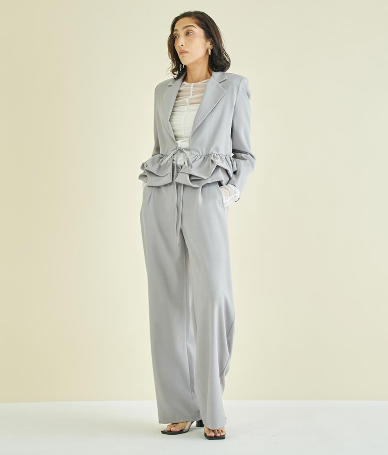 ITALY タック入り ワイド パンツ 392-2935