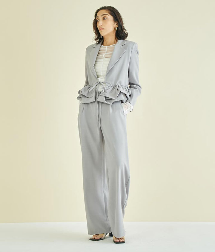 ITALY タック入り ワイド パンツ 392-2935