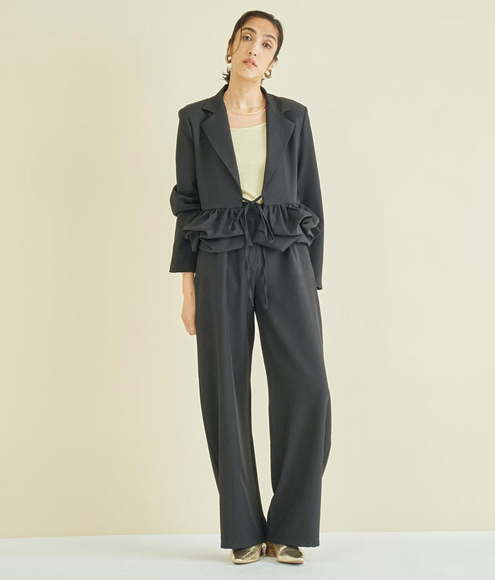 ITALY タック入り ワイド パンツ 392-2935