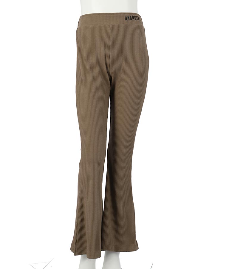 刺繍 リブ フレア パンツ 912-6907