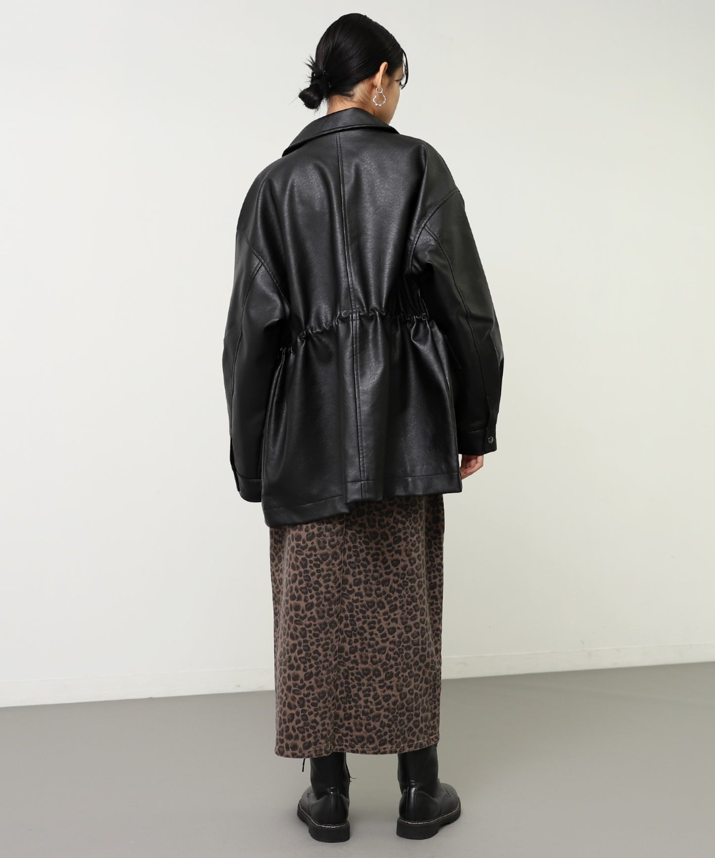 ドローストリング カバーオール フェイクレザー ジャケット 795-9433