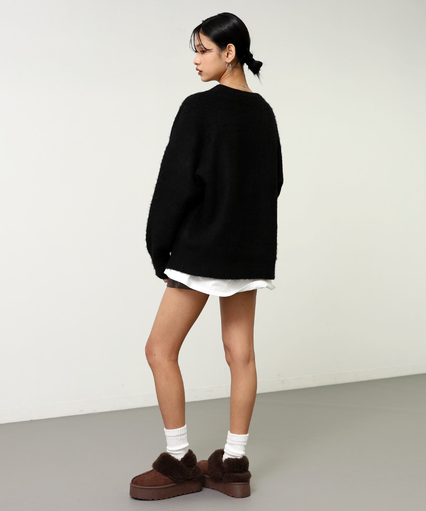 モヘアタッチ ゲーミング ジャカード ロゴ ニット 793-9413