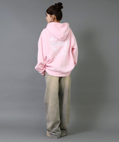 クロス ロゴ バックプリント 裏起毛 スウェット フーディー 793-9409