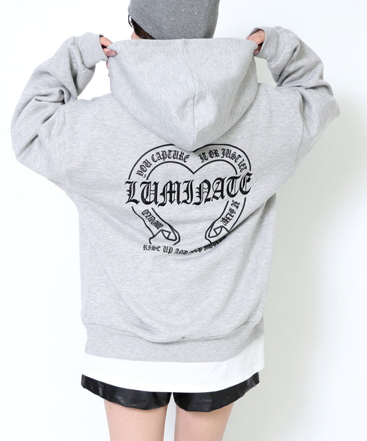 クロス ロゴ バックプリント 裏起毛 スウェット フーディー 793-9409