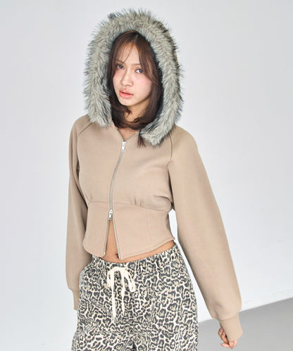 フードファー 裏起毛 コンパクト パーカー 794-9441