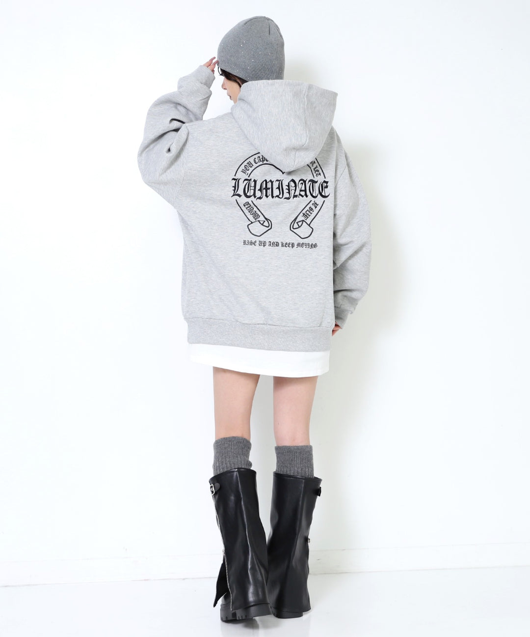 クロス ロゴ バックプリント 裏起毛 スウェット フーディー 793-9409