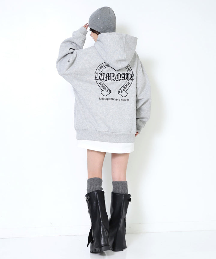 クロス ロゴ バックプリント 裏起毛 スウェット フーディー 793-9409
