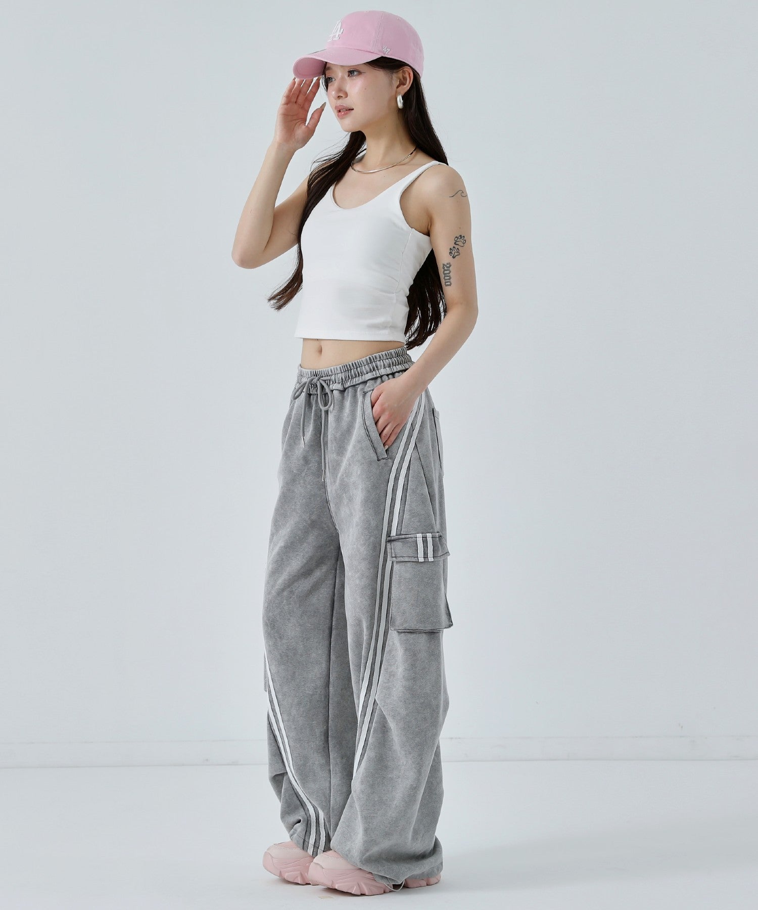 ウォッシュ加工 ライン スウェット カーゴパンツ 152-5807 – ANAP
