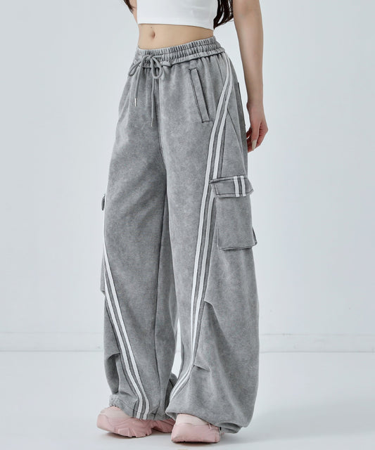 ウォッシュ加工 ライン スウェット カーゴパンツ 152-5807