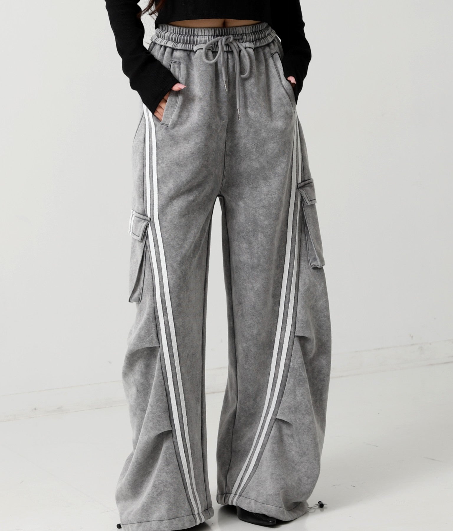 ウォッシュ加工 ライン スウェット カーゴパンツ 152-5807 – ANAP