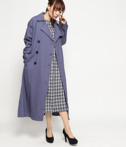 リネン バックギャザー トレンチコート 21772