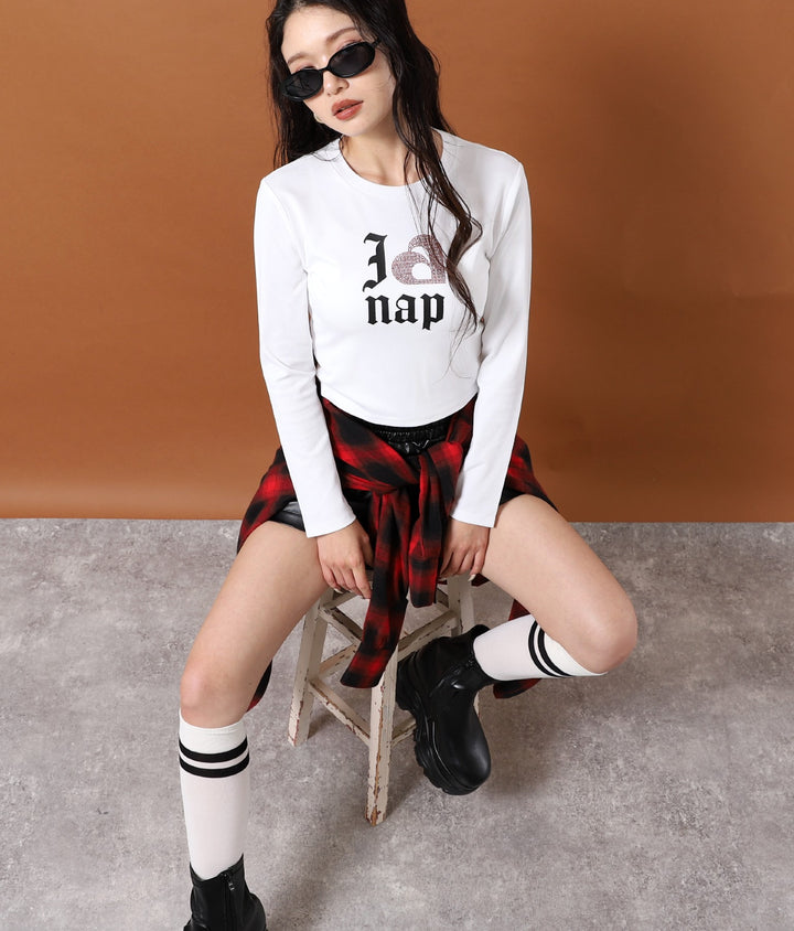 I LOVE anap ラインストーン プリント ロンT 793-9362