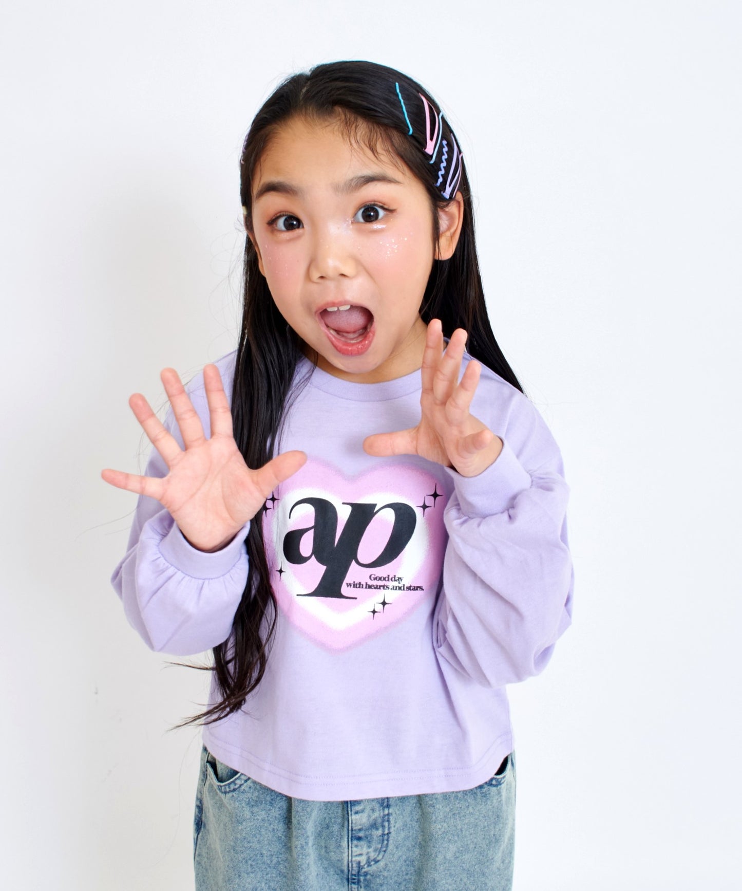 ラベンダー(120サイズ着用/身長：約123cm)
