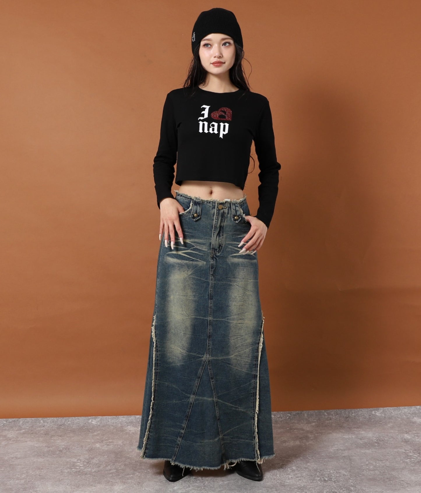 I LOVE anap ラインストーン プリント ロンT 793-9362