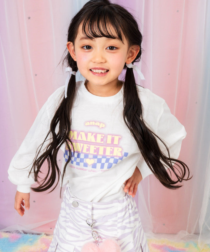 ホワイト(110サイズ着用/身長：約106cm)