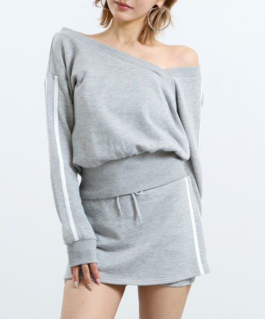 裏毛 ワンショルダー × スカパン セットアップ 【セットアップ対応】 798-9468