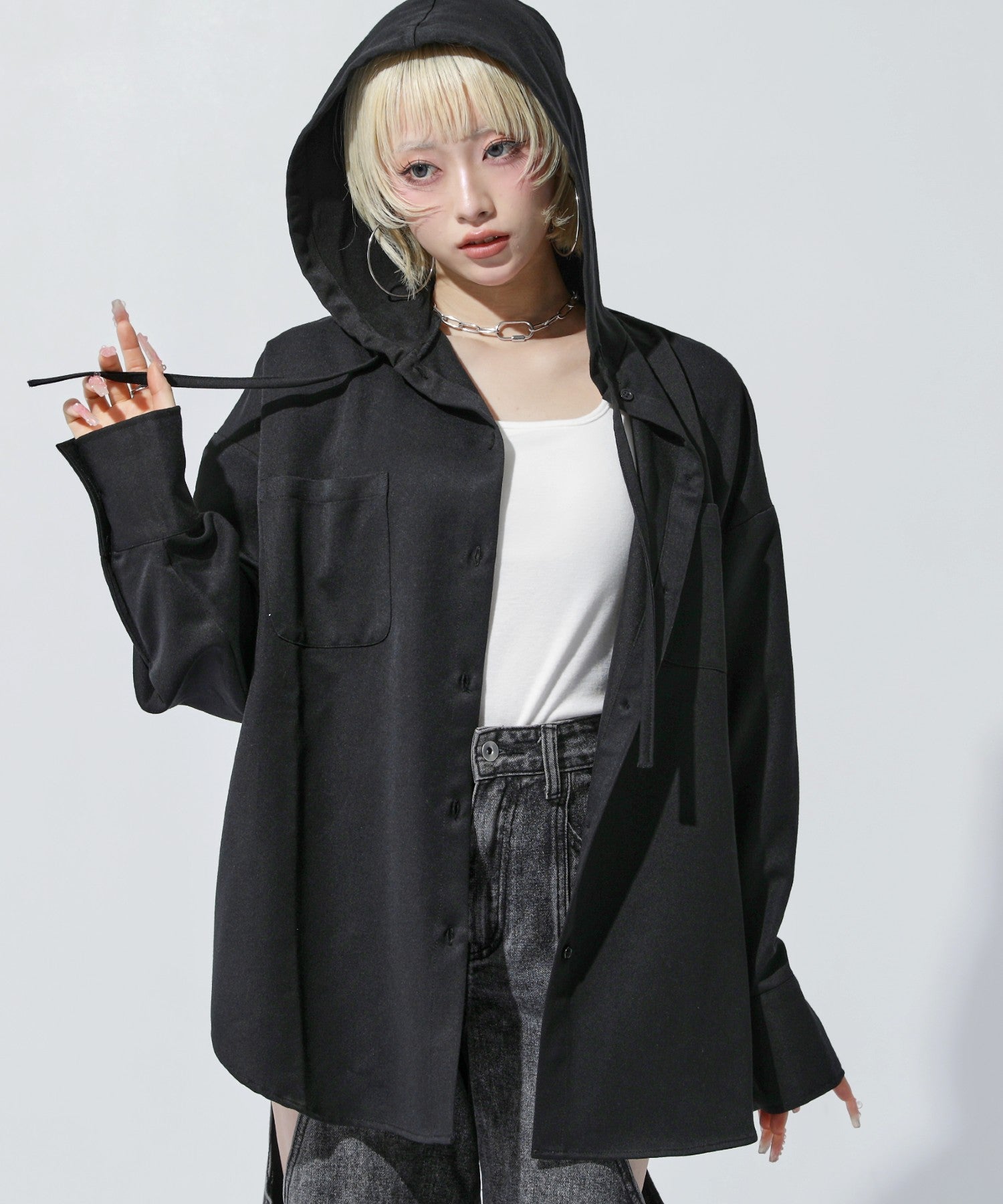 フード付 ビッグシルエット シャツ 793-9523 – ANAP オンラインショップ
