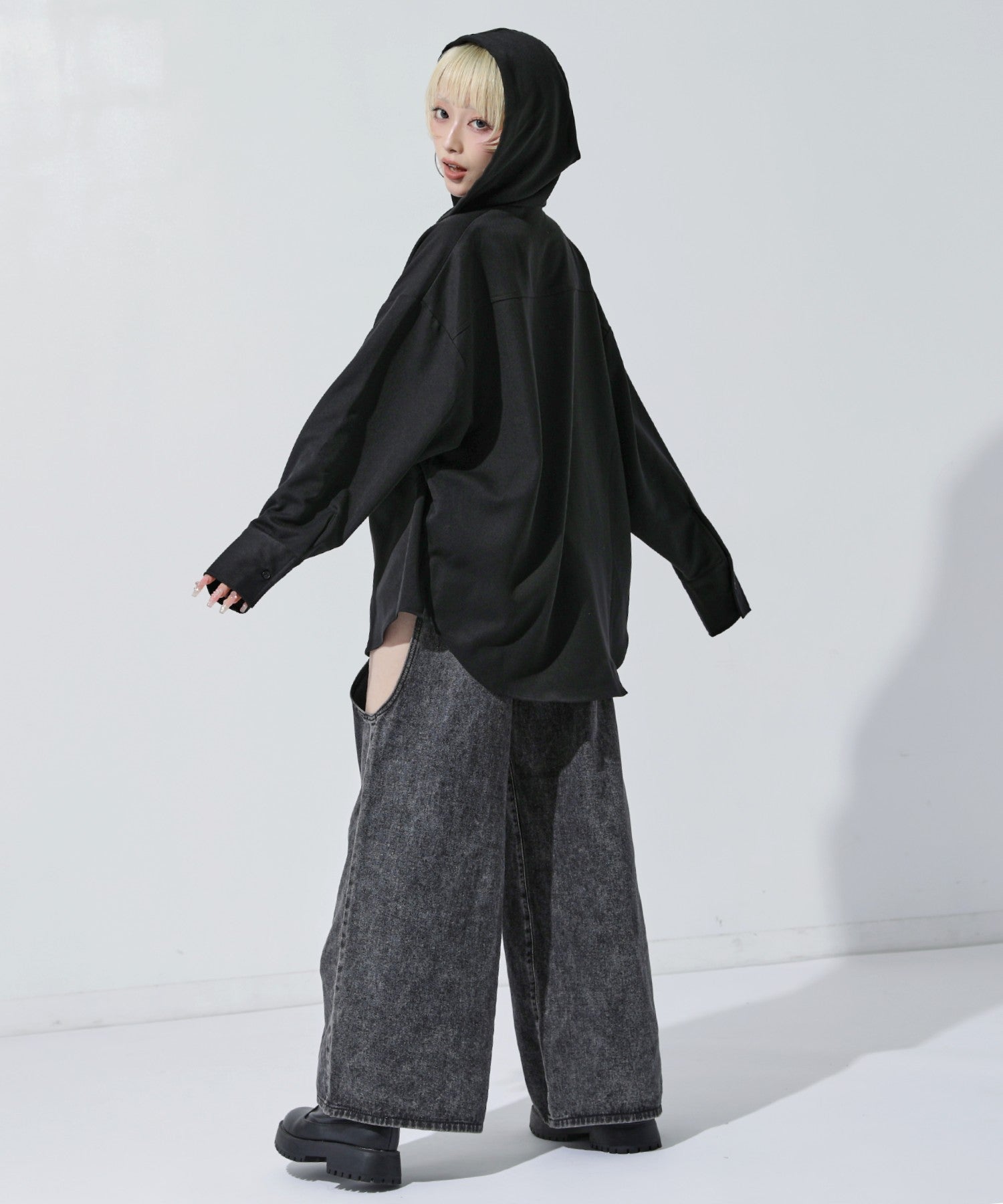 フード付 ビッグシルエット シャツ 793-9523 – ANAP オンラインショップ