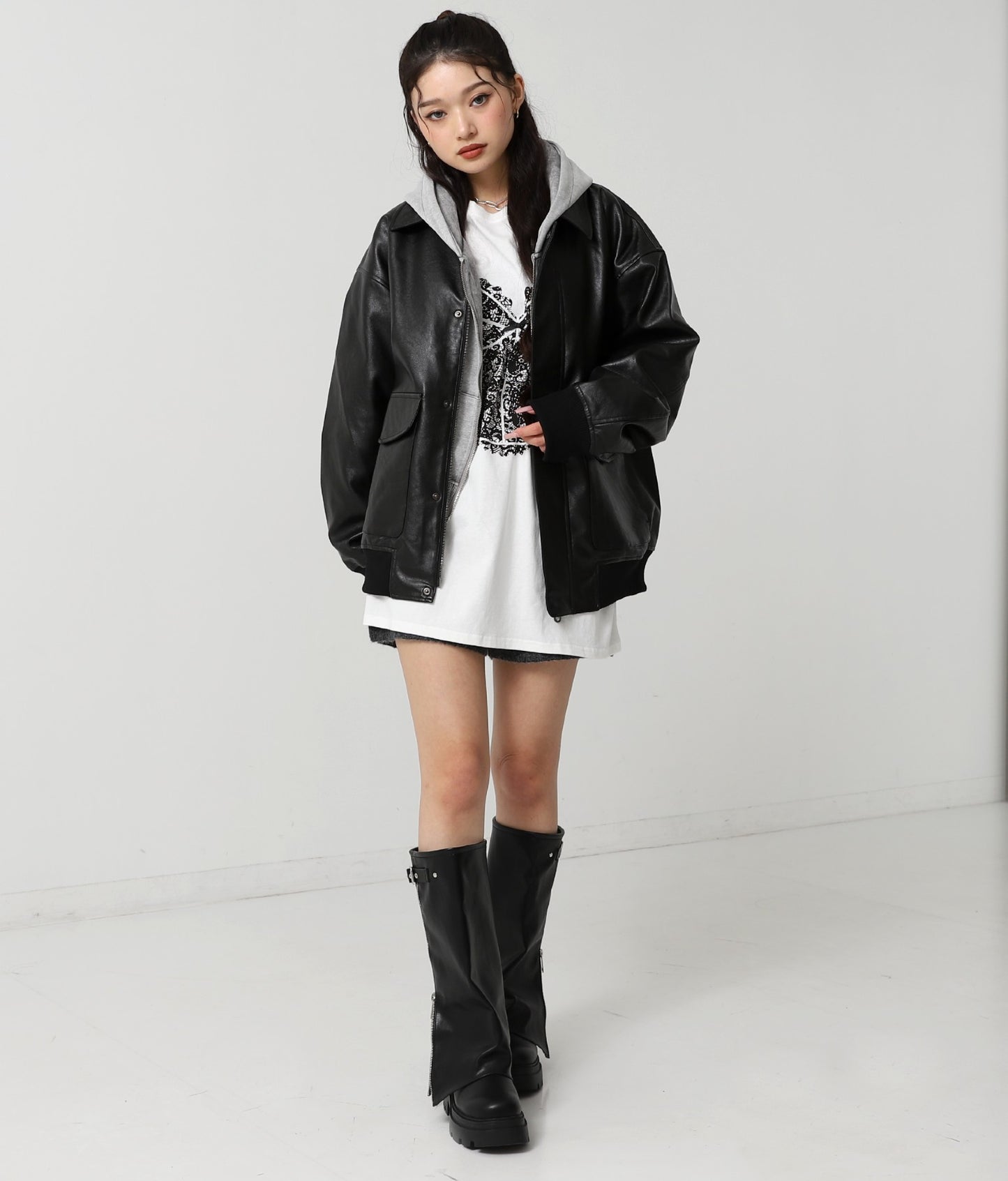 厚底 カバー ロング ブーツ 799-9357