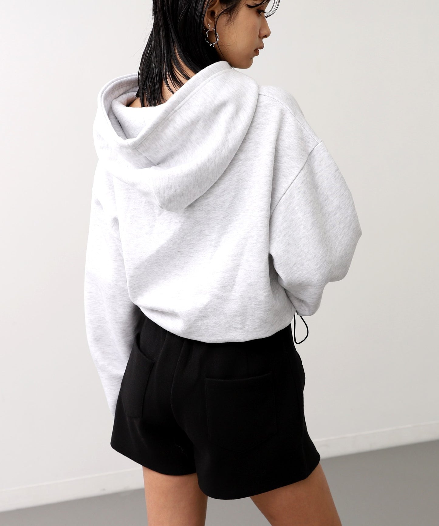 ゲーミング プリント クロップド 裏起毛 フーディー 793-9408