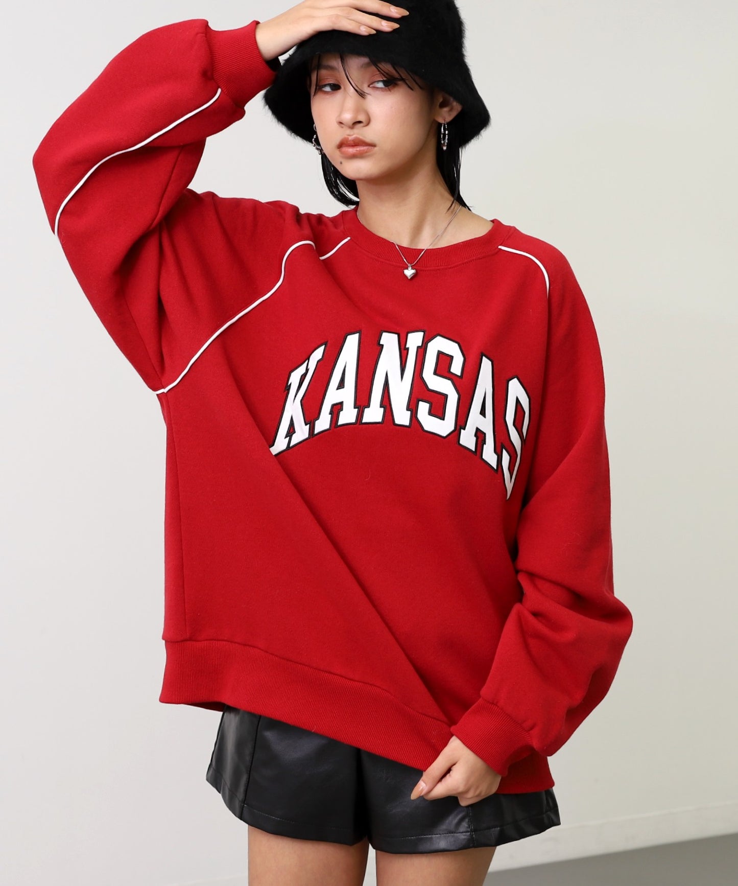 ワッペン 刺繍 ロゴ パイピング 裏起毛 スウェット 793-9411