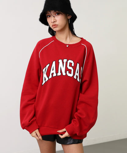 ワッペン 刺繍 ロゴ パイピング 裏起毛 スウェット 793-9411