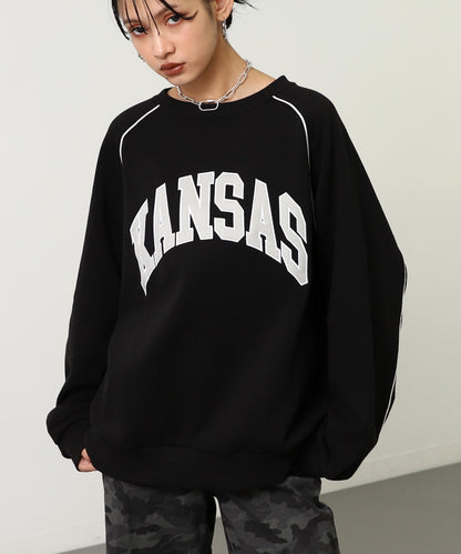 ワッペン 刺繍 ロゴ パイピング 裏起毛 スウェット 793-9411