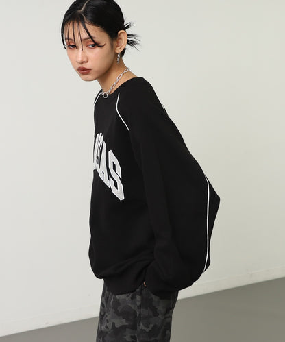 ワッペン 刺繍 ロゴ パイピング 裏起毛 スウェット 793-9411