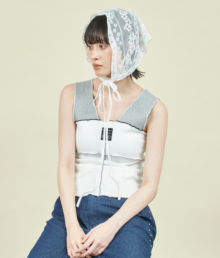 EimeeLaw 配色メロウ テレコ リブ タンクトップ 363-9705