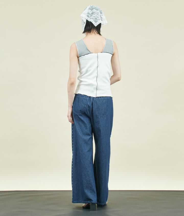 EimeeLaw 配色メロウ テレコ リブ タンクトップ 363-9705