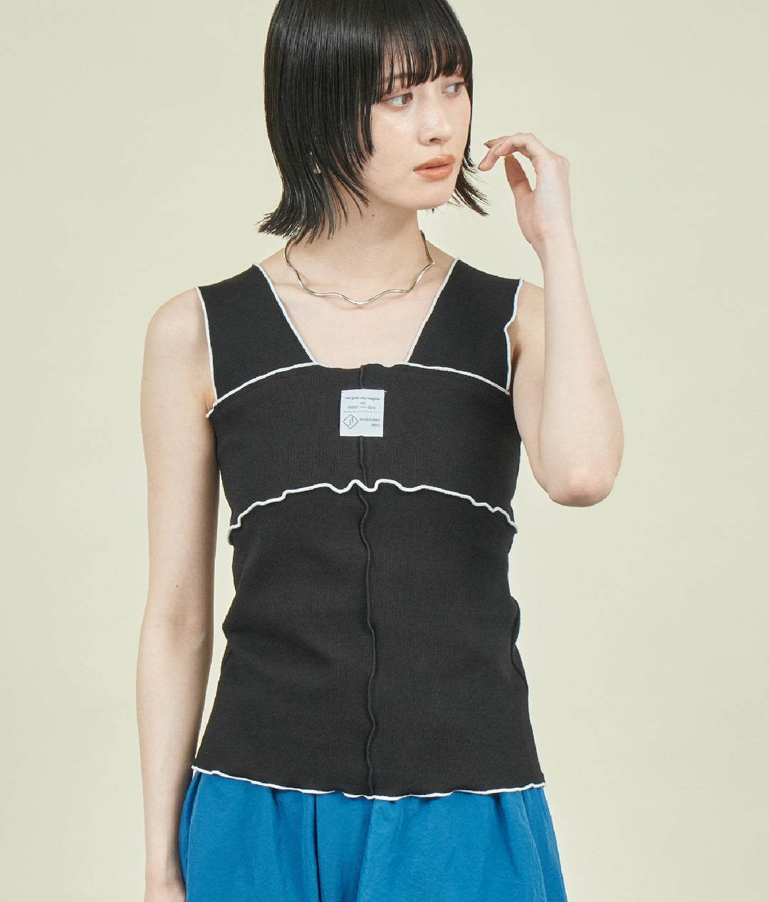 EimeeLaw 配色メロウ テレコ リブ タンクトップ 363-9705