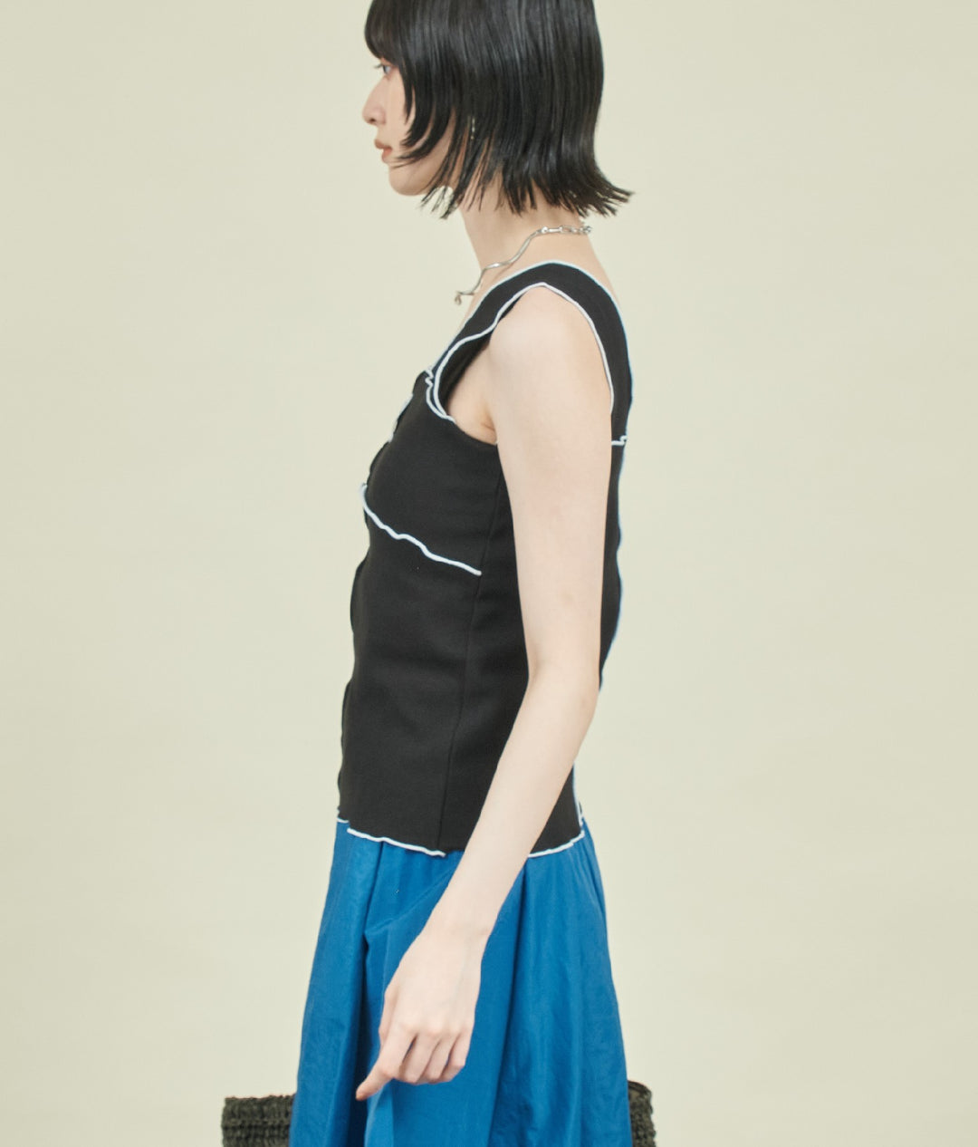 EimeeLaw 配色メロウ テレコ リブ タンクトップ 363-9705