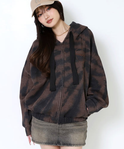 オーバーサイズ タイダイ 裏起毛 フーディー パーカー  794-9406