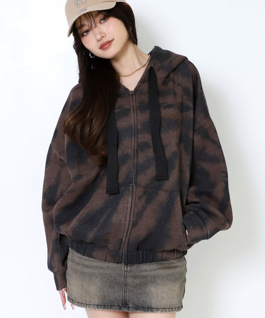 オーバーサイズ タイダイ 裏起毛 フーディー パーカー  794-9406
