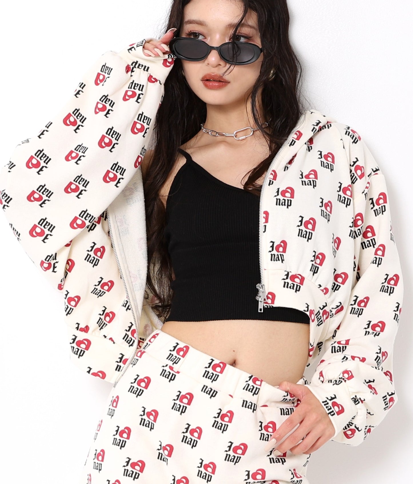 I LOVE anap 裏毛 ダブル ジップ スウェット パーカー 794-9360