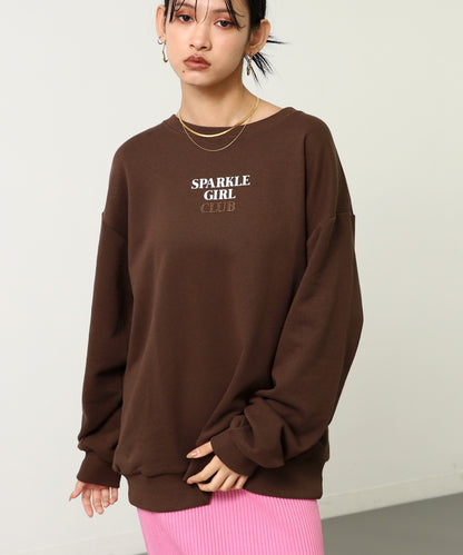 ポイント ラインストーン ハートロゴ 裏毛 スウェット 793-9423